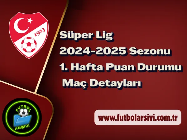 S�per Lig 2024-2025 Sezonu 1. Hafta Puan Durumu ve Ma� Detaylar�